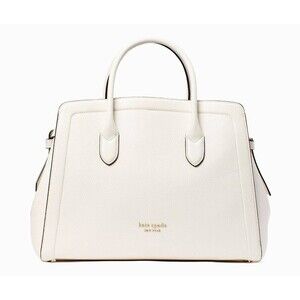 New Kate Spade Knott Pebble Leather Large Satchel Leather Cream